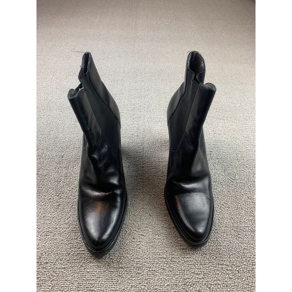 Miu Miu Women's 37.5 Black Leather Boots Minimalist Heels - Picture 3 of 8